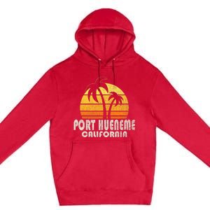 Retro Port Hueneme CA Beach Vacation Premium Pullover Hoodie