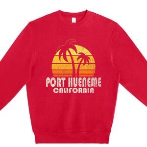 Retro Port Hueneme CA Beach Vacation Premium Crewneck Sweatshirt