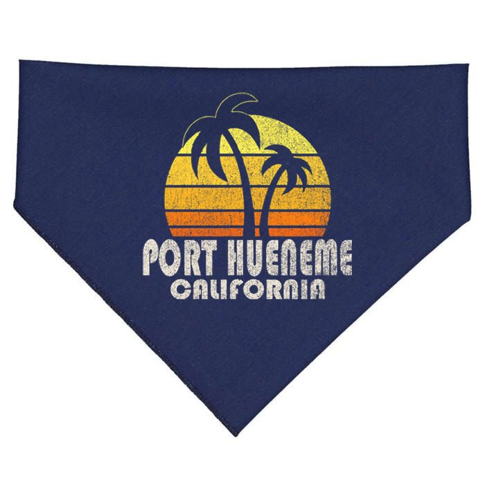 Retro Port Hueneme CA Beach Vacation USA-Made Doggie Bandana