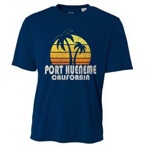 Retro Port Hueneme CA Beach Vacation Cooling Performance Crew T-Shirt