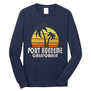 Retro Port Hueneme CA Beach Vacation Long Sleeve Shirt