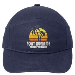 Retro Port Hueneme CA Beach Vacation 7-Panel Snapback Hat