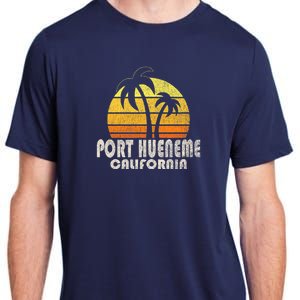 Retro Port Hueneme CA Beach Vacation Adult ChromaSoft Performance T-Shirt