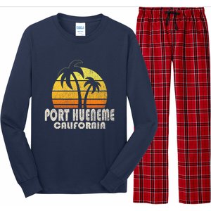 Retro Port Hueneme CA Beach Vacation Long Sleeve Pajama Set