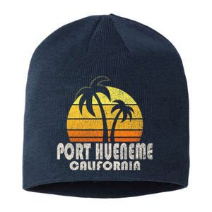 Retro Port Hueneme CA Beach Vacation Sustainable Beanie