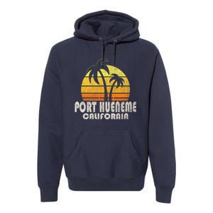 Retro Port Hueneme CA Beach Vacation Premium Hoodie