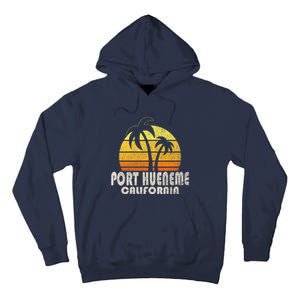 Retro Port Hueneme CA Beach Vacation Tall Hoodie