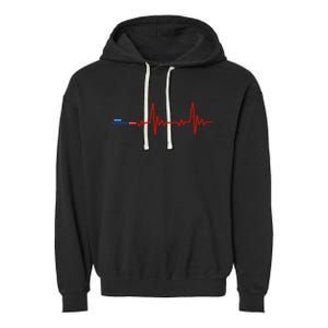 Red Pill Heartbeat Conservative Republican Election Garment-Dyed Fleece Hoodie