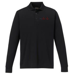 Red Pill Heartbeat Conservative Republican Election Performance Long Sleeve Polo