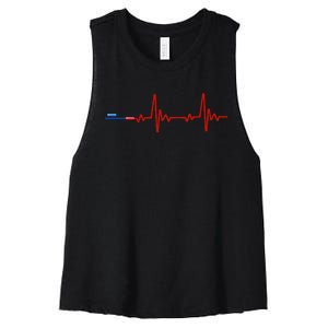 Red Pill Heartbeat Conservative Republican Election Women's Racerback Cropped Tank