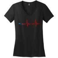 Red Pill Heartbeat Conservative Republican Election Women's V-Neck T-Shirt