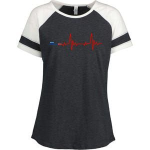 Red Pill Heartbeat Conservative Republican Election Enza Ladies Jersey Colorblock Tee