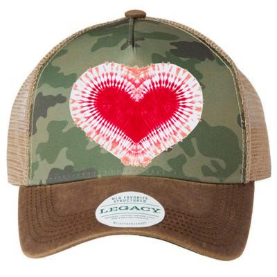 Red & Pink Heart Tie Dye Valentines Day Legacy Tie Dye Trucker Hat