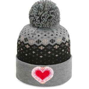 Red & Pink Heart Tie Dye Valentines Day The Baniff Cuffed Pom Beanie