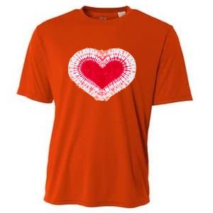 Red & Pink Heart Tie Dye Valentines Day Cooling Performance Crew T-Shirt