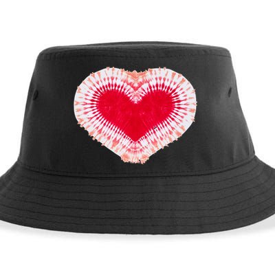 Red & Pink Heart Tie Dye Valentines Day Sustainable Bucket Hat