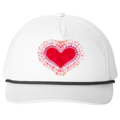 Red & Pink Heart Tie Dye Valentines Day Snapback Five-Panel Rope Hat