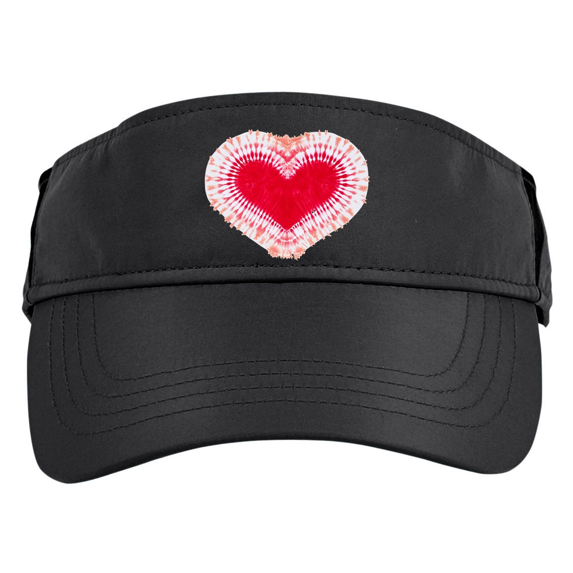 Red & Pink Heart Tie Dye Valentines Day Adult Drive Performance Visor