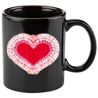 Red & Pink Heart Tie Dye Valentines Day 11oz C Handle Ceramic Mug