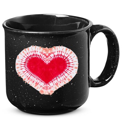 Red & Pink Heart Tie Dye Valentines Day 15oz Campfire Ceramic Mug