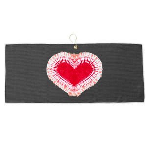 Red & Pink Heart Tie Dye Valentines Day Large Microfiber Waffle Golf Towel