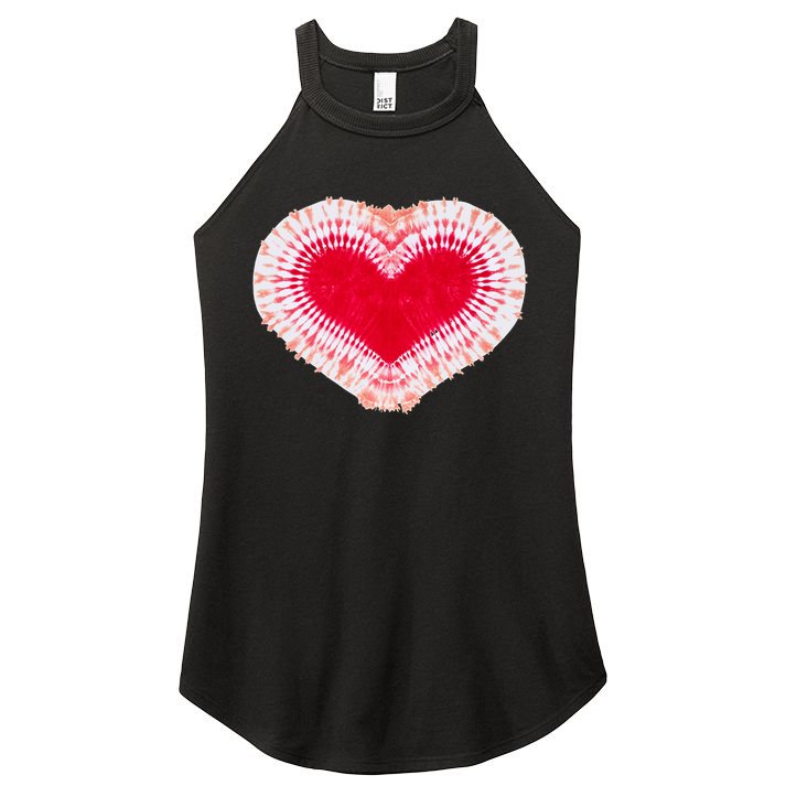 Red & Pink Heart Tie Dye Valentines Day Women's Perfect Tri Rocker Tank