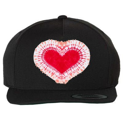 Red & Pink Heart Tie Dye Valentines Day Wool Snapback Cap