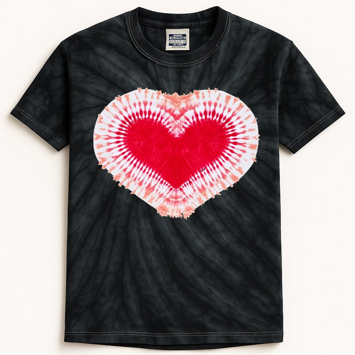 Red & Pink Heart Tie Dye Valentines Day Kids Tie-Dye T-Shirt