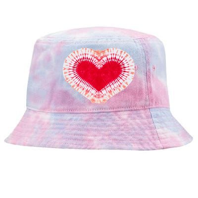 Red & Pink Heart Tie Dye Valentines Day Tie-Dyed Bucket Hat