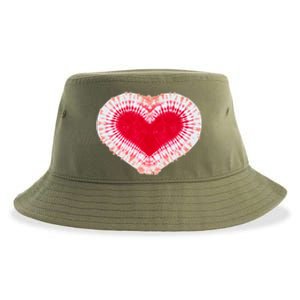 Red & Pink Heart Tie Dye Valentines Day Sustainable Bucket Hat