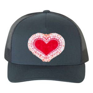 Red & Pink Heart Tie Dye Valentines Day Yupoong Adult 5-Panel Trucker Hat