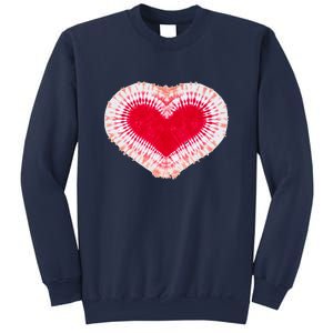 Red & Pink Heart Tie Dye Valentines Day Sweatshirt