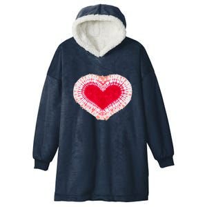 Red & Pink Heart Tie Dye Valentines Day Hooded Wearable Blanket