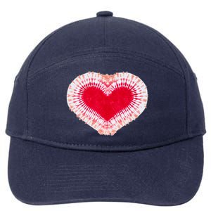 Red & Pink Heart Tie Dye Valentines Day 7-Panel Snapback Hat