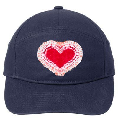 Red & Pink Heart Tie Dye Valentines Day 7-Panel Snapback Hat