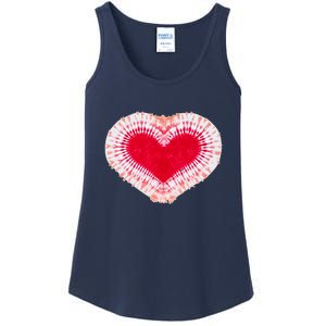 Red & Pink Heart Tie Dye Valentines Day Ladies Essential Tank