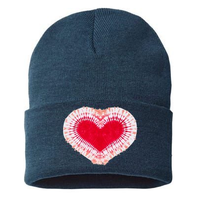 Red & Pink Heart Tie Dye Valentines Day Sustainable Knit Beanie