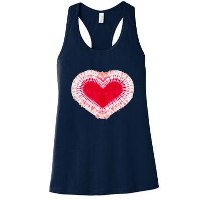 Red & Pink Heart Tie Dye Valentines Day Women's Racerback Tank