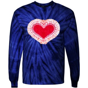 Red & Pink Heart Tie Dye Valentines Day Tie-Dye Long Sleeve Shirt