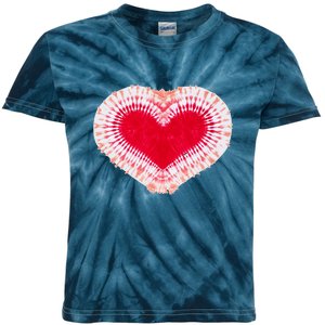 Red & Pink Heart Tie Dye Valentines Day Kids Tie-Dye T-Shirt