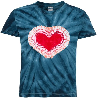 Red & Pink Heart Tie Dye Valentines Day Kids Tie-Dye T-Shirt