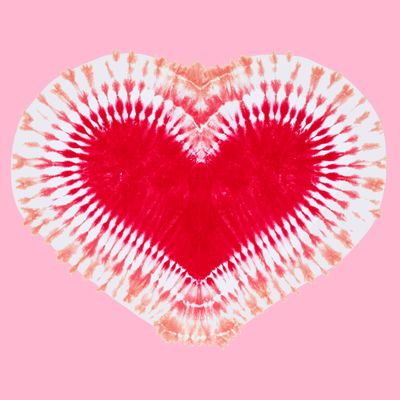 Red & Pink Heart Tie Dye Valentines Day T-Shirt