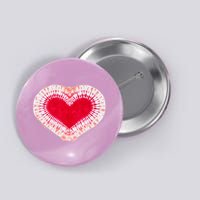 Red & Pink Heart Tie Dye Valentines Day Button