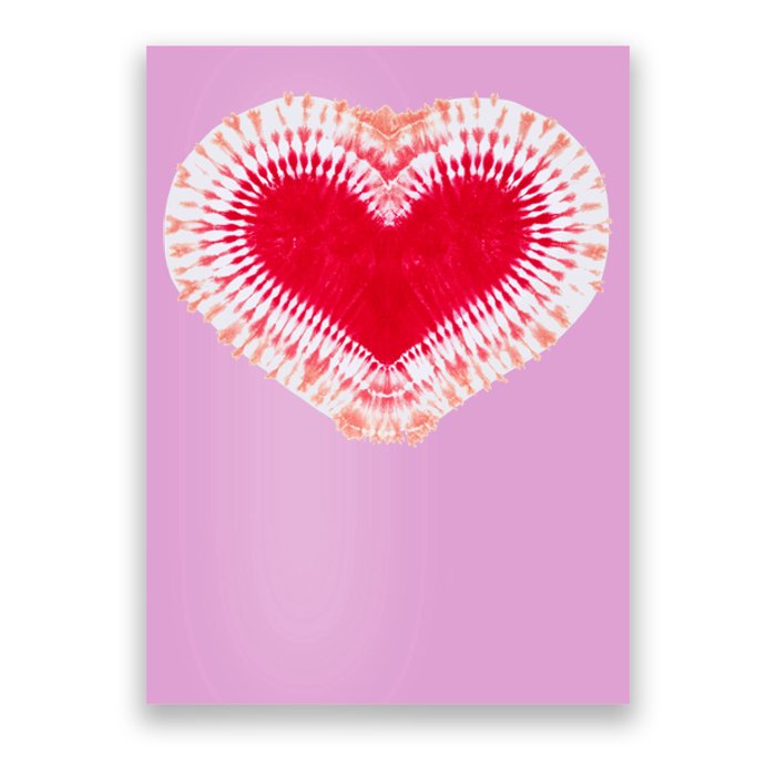 Red & Pink Heart Tie Dye Valentines Day Poster