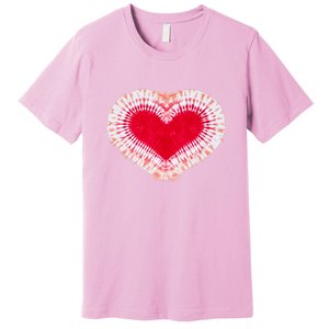 Red & Pink Heart Tie Dye Valentines Day Premium T-Shirt