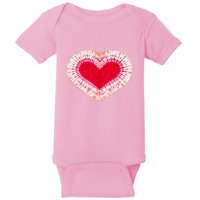 Red & Pink Heart Tie Dye Valentines Day Baby Bodysuit