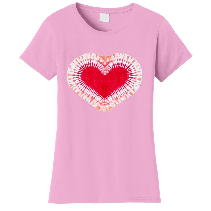 Red & Pink Heart Tie Dye Valentines Day Women's T-Shirt