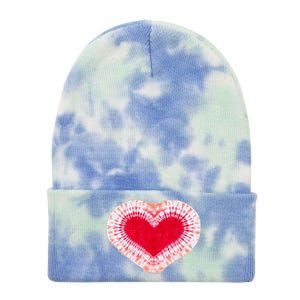 Red & Pink Heart Tie Dye Valentines Day Tie Dye 12in Knit Beanie