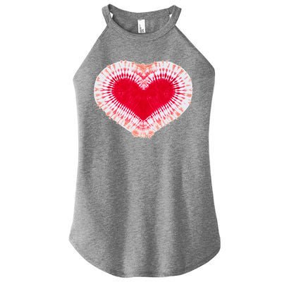 Red & Pink Heart Tie Dye Valentines Day Women's Perfect Tri Rocker Tank