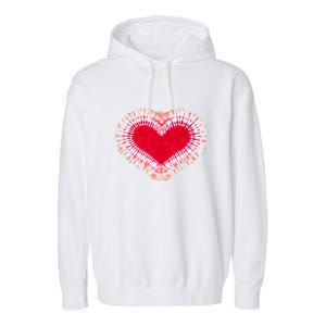 Red & Pink Heart Tie Dye Valentines Day Garment-Dyed Fleece Hoodie